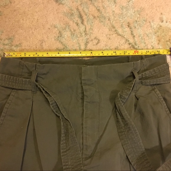 H&M olive Paper Bag Waist Pants Size 8 - Picture 7 of 8